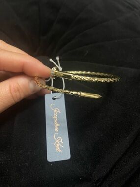 Jacqueline Kent Gold-Tone Twisted Nail Cuff Bracelet